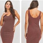 Wilfred 𝅺 Aritzia Sweater Dress Spacedye Brown Tan Bodycon Sheath Ribbed Knit S Photo 1