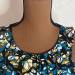 Classiques Entier  silk abstract print smocked accent midi dress pleated size 6 Photo 6