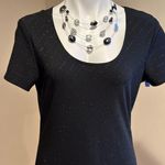 Chrusty Lyn Long Maxi Dress W Black Sequence Glitter Asymmetrical Stripes SZ 14 Photo 2