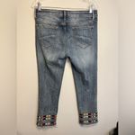 Driftwood Colette Embroidered Jeans Fray Hem Cropped Boho Native Southwestern 29 Photo 7