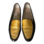 Vintage 80’s PATRIZIA PANCALDI Black & Gold Soft Leather Loafer Two Tone size 7 Photo 5