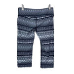 Alo Yoga Cropped Leggings Fair Isle Geometric Print Stretch Gray Size Small Photo 4