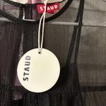 STAUD  Hyacinth Dress Black Tiered Sheer Organza Maxi Short Sleeve A-Line Sz M Photo 3