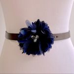 Hollister 🌺🌺 Leather Belt with Decorative Blue Flower and Gemstones Photo 0