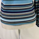 Eddie Bauer Striped V Neck Blue Olive Green Sweater Size M Photo 9