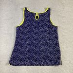Banana Republic Navy Blue Lace Tank Top Sleeveless Neon Yellow Trim Size M Photo 1