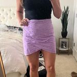 ASHLEY PARKER x RTR Women's Purple 100% Cotton Eyelet Wrap Mini Skirt Size 2 Photo 13