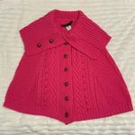 BCBGMAXAZRIA Pink Wool Y2K Poncho Cape Photo 3