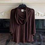 Double Zero  Top Comfy Dolman Batwing Sleeve Womens Fits M L Flowy Brown Shirt Photo 0