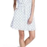Alexis  Target Isaias Dot Tulip Sleeve Embroidered Shirt Dress in White Blue Photo 0