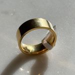 Wide Band Ring, Gold Band Ring, Gold Stacking Ring Photo 0