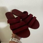 Rothy's  Womens 8.5 Sangria Red Triple Strap Flat Knit Sandals EcoFriendly Photo 1