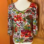 Vtg 80s bright floral top Size undefined Photo 3