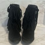Juicy Couture Tara Moccasin Fringe Boots in black size 9.5 Photo 4