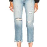 AMO Destroyed Loverboy Jeans Cropped Straight Distressed Retro Wash Women's 25 Blue Photo 12
