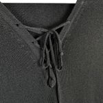 Karen Kane Y2K Black Tight Knit Long Sleeve V-Neck Tie Neckline Sweater Size XL Photo 2