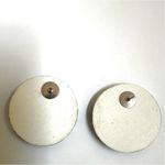 Blue white and green hand painted round post earrings Photo 2