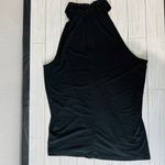Michael Kors  Black Sleeveless High Neck Embroidered Halter Top Photo 9