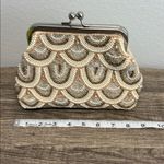 Beaded Cream & Gold Clutch w/ Crossbody Strap ⨠Photo 9