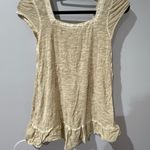 Free People  Ruffle Boho Tank Top Size XS Tan F‎ Photo 2