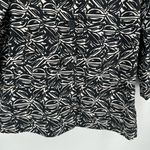 Chico's  Women's Linen Blend Lined Button-Down Long Blazer Black White Large‎ Photo 4