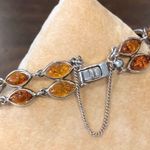 Sterling Silver ARTISAN Double Strand TriColor Amber Bracelet Photo 7