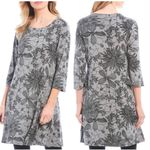 Bryn Walker  Irys‎ Black and Grey Stretch Jersey Floral Dress Sz XL Photo 1