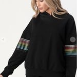 Dance & Marvel Rainbow Striped Sleeve Hoodie Photo 2