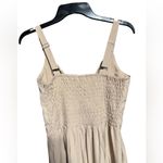Colombian long beige bodysuit wide leg sleeveless v Photo 3