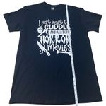 Gildan Cuddle And Watch Horror Movies Black Graphic Tshirt Photo 3