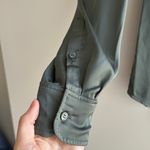 H&M Green Satin Button Down Shirt, Size Large Photo 4