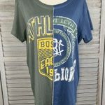 Torrid Relaxed Fit Tee Cotton Athletic Split Green/Blue-0 Photo 0