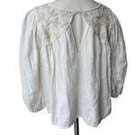 House of Harlow 1960 White Embroidered Crochet Puff Sleeve Blouse Photo 4