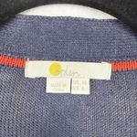 Boden Women's Linen Cardigan Sweater Blue Colorblock Red Cuff Size US 6 UK 10 Photo 2