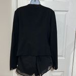 Loft Leather Trimmed Black Blazer Size M Photo 3
