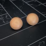 Vintage Clip On Earrings Light Shade of Tan Domed Circle 7/8" Retro Photo 1