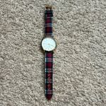 Accutime women’s vintage plaid flannel‎ gold tone red/green adjustable watch Photo 4