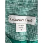 Coldwater Creek  Green 3/4 Sleeve Lined Cotton Blend Blazer Jacket 18 Plus Bright Photo 4