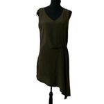 Haute Hippie Haute Hippe Olive Green 100% Silk Tunic/Top/Dress(Size Medium) Photo 3