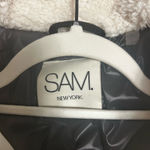 SAM White Bomber Jacket with Sherpa Collar Photo 4