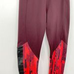 Under Armour  Maroon Neon Orange Activewear Leggings Women's Size Extra Small XS Photo 2