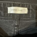 ANINE BING Jeans Womens 28 Black Raw Hem Straight Leg Cropped Mid Rise Photo 7