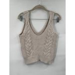 Fate Knit Sweater Women Small Beige‎ Cable Knit Minimalist Granolagirl Coastal Photo 1