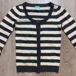 C.C Black and Cream Cardigan with Bold Stripes Size XS Photo 1