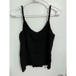 Jones New York Y2K Tank Top Medium Black Lace Stretch Knit Cropped Office Siren Photo 3