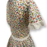 Vintage Novelty bird print 60's Flare Sleeve Fit & Flare midi dress White Photo 4