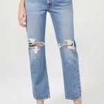 AGOLDE Blue Mia Mid Rise Distressed Straight Leg Jeans Sz 26 Photo 0