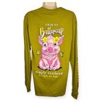 Simply Southern Guacamole Green Chin Up Buttercup Graphic Tee Women’s Size Small Photo 1