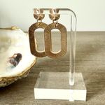 Metallic Resin Drop Earrings in Pink and Pearl Resin Gold Photo 2