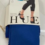 Hue  Opaque Footless Tights Women Size 1/S-M Control Top Blue Nautical New Photo 0